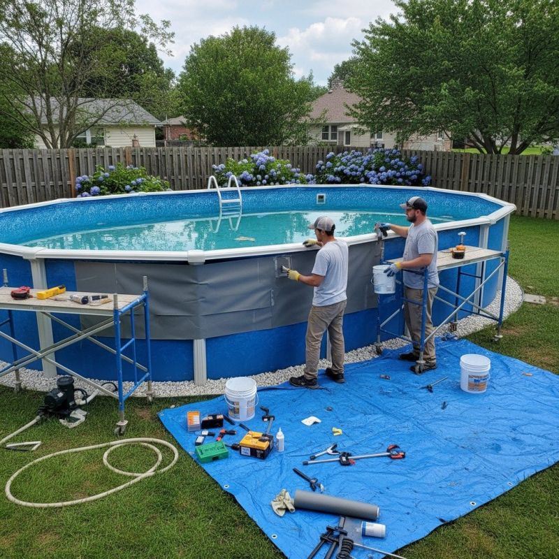 Local Above Ground Pool Opening pros at work